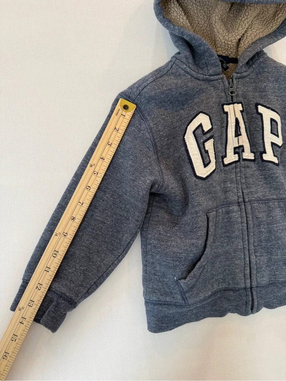 GAP Kids Navy Heather Sherpa Zip Hoodie